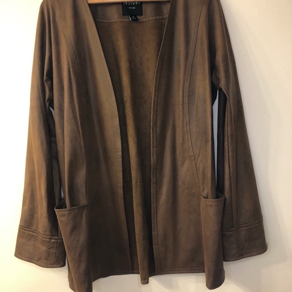 Insight Faux Suede Jacket Tobacco Brown Size 12 - Picture 3 of 10